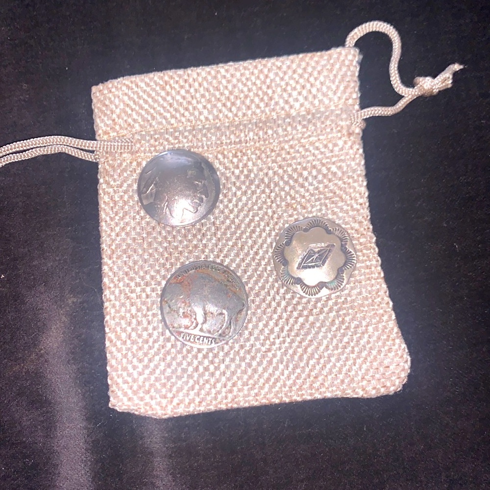 Vintage Southwestern silver button covers